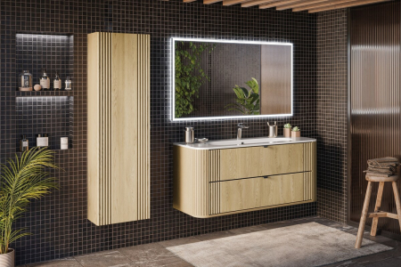 Lavoar pentru mobilier, cu o cuvă, 120 cm , Alb lucios COMAD [5]