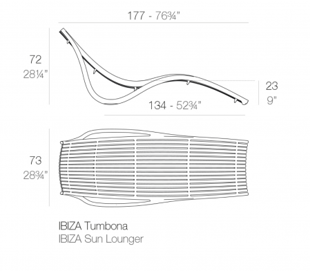 Lounger gradina/piscina Ibiza 177 cm polipropilena, forma ergonomica, design modern, 65045 - Vondom [6]