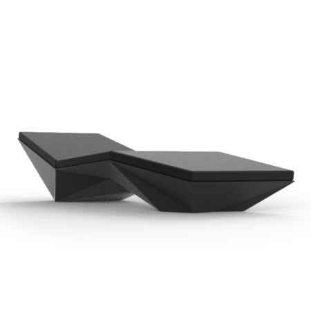 Lounger premium piscina/gradina Faz 204 cm cu perna tapitata si iluminare LED, forma geometrica, 54008 - Vondom