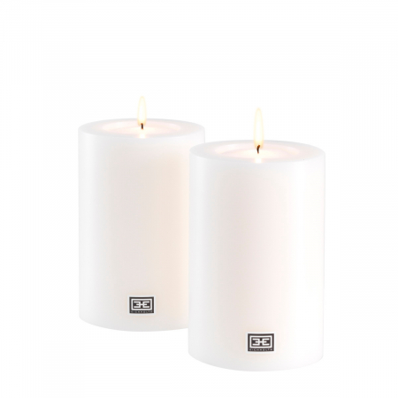 Promotii -   Lumânare artificială ø 10 x H. 15 cm albă set de 2 106946 EICHHOLTZ