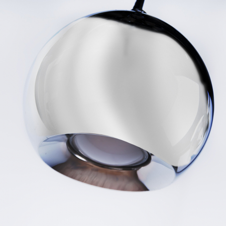 Lustra moderna tip glob crom/alb/negru Branis Ø12 cm metal/sticla balistica, AZ 0641 - Azzardo [2]