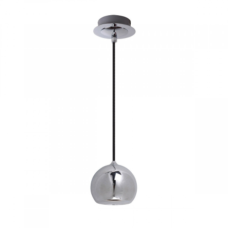 Lustra moderna tip glob crom/alb/negru Branis Ø12 cm metal/sticla balistica, AZ 0641 - Azzardo [1]