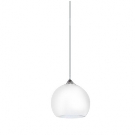 Lustra moderna tip glob crom/alb/negru Branis Ø12 cm metal/sticla balistica, AZ 0641 - Azzardo [5]