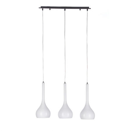Lustre - Lusta liniara cu 3 pendule suspendate Ambros 70 cm alba/neagra/crom finisaj lucios, design modern, AZ 0275 - Azzardo