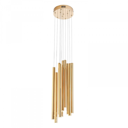 Lustra 10 pendule cilindrice cupru/crom/auriu LED dimabil Tonia Ø 20 cm, metal/acril, inaltime reglabila, P0265D - Maxlight [0]