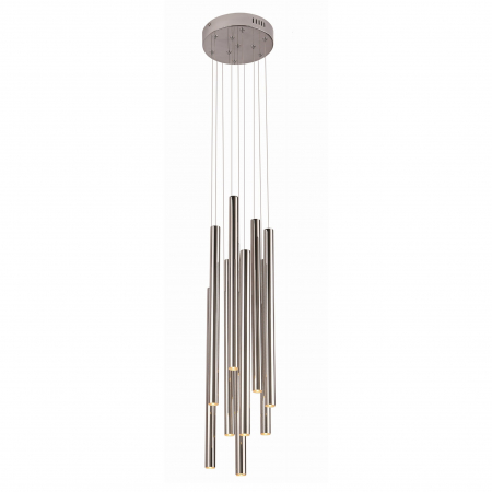 Lustra 10 pendule cilindrice cupru/crom/auriu LED dimabil Tonia Ø 20 cm, metal/acril, inaltime reglabila, P0265D - Maxlight [5]