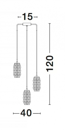 Lustra 3 pendule sticla transparenta Petar forme geometrice elegante, design modern, 838191 - Novaluce [2]