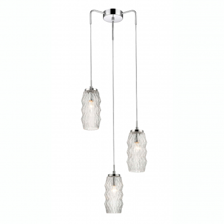 Lustre - Lustra 3 pendule sticla transparenta Petar forme geometrice elegante, design modern, 838191 - Novaluce