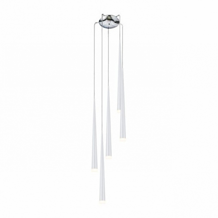 Lustra 5 pendule LED inaltime asimetrica forma con negru/alb/crom Culh 18x257 cm, design modern, metal, AZ 0134 - Azzardo [10]