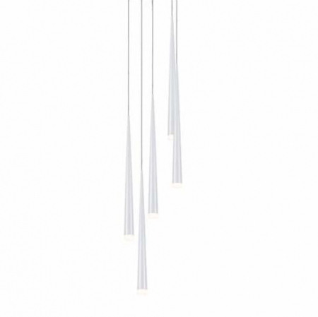 Lustra 5 pendule LED inaltime asimetrica forma con negru/alb/crom Culh 18x257 cm, design modern, metal, AZ 0134 - Azzardo [9]
