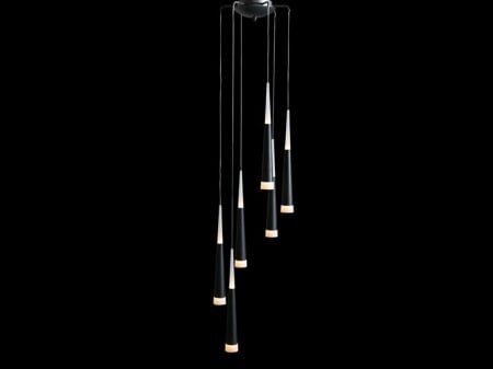 Lustra 6 pendule LED neagra/crom Hermina 35x190 cm, design modern, luminare la ambele capete, AZ 0956 - Azzardo [4]