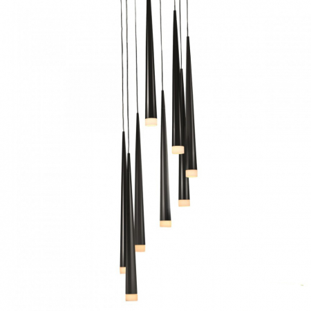 Lustre - Lustra 8 pendule LED inaltime asimetrica forma con negru/alb/crom Culh 35x280 cm, design modern, metal, AZ 0161 - Azzardo