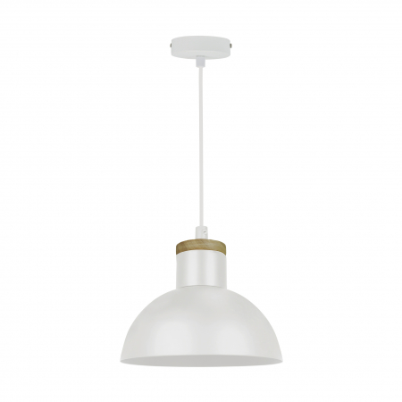 Lustre - Lustra alba design scandinav JOSE 25 cm metal / lemn, 003064-007883 - Zumaline