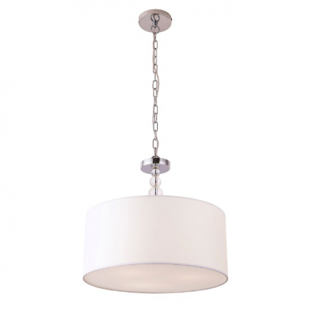 Produse - Lustra alba moderna pe lant Rufi Ø 45 cm metal/acril/material textil, inaltime reglabila, P0060 - Maxlight