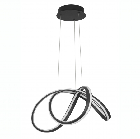 Lustre - Lustra alba/neagra forma bucla Kanta 52 cm, iluminare LED dimabila, design modern, 9104722 - Novaluce