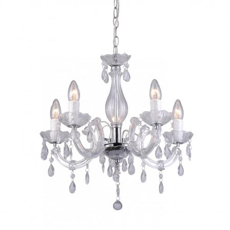 Lustra alba pe lant design clasic MAGNOLIA 48 cm metal, 003064-001622 - Zumaline [1]