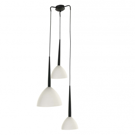 Lustre - Lustra alba suspendata cu 3 pendule Kees, sticla/metal negru, design modern, AZ 3333 - Azzardo