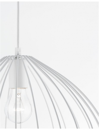 Lustra alba tip pendul Delfi, din metal, Ø 37 cm, inaltime reglabila, 9402572 - Novaluce [5]