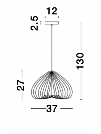 Lustra alba tip pendul Delfi, din metal, Ø 37 cm, inaltime reglabila, 9402572 - Novaluce [7]