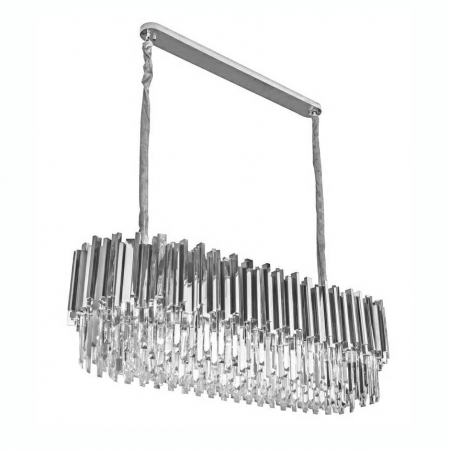 Lustre - Lustra argintie crom design lux Imperio Long cu cristale 90x30 cm, DW-D5689S.SILVER - King