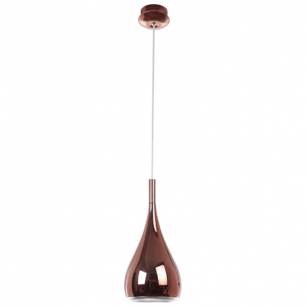 Lustre - Lustra aur roz tip pendul Zoe din metal Ø 16 cm, inaltime reglabila, 5397201 - Novaluce