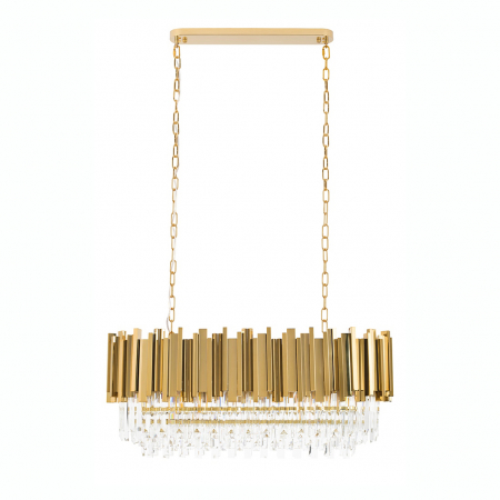 Lustre - Lustra aurie design lux Imperio Long cu cristale 90x30 cm, DW-D5689S.GOLD - King