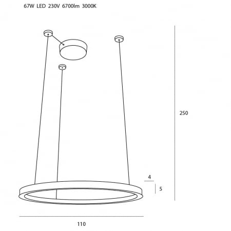 Lustra aurie lux LED dimabil Selsa Ø 110 cm metal/acril inaltime reglabila, P0370D - Maxlight [1]