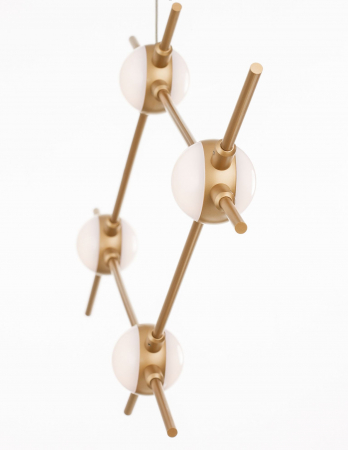 Lustra aurie metal Molecule 4 becuri, iluminare LED, 9180674 - Novaluce [1]