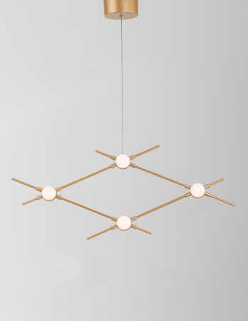 Lustra aurie metal Molecule 4 becuri, iluminare LED, 9180674 - Novaluce [5]