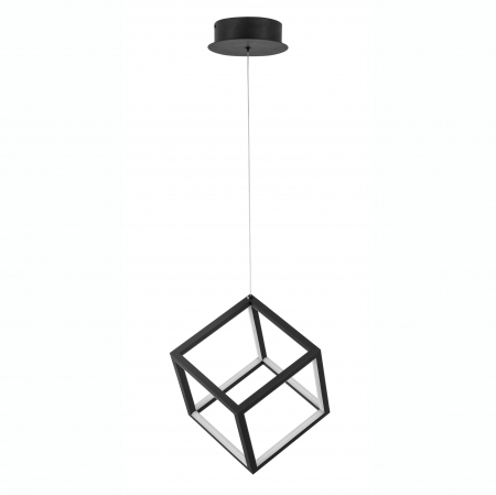Lustra aurie/neagra dimabila LED forma cub Gerho 25x25 cm, design minimalist, 9818251 - Novaluce [0]