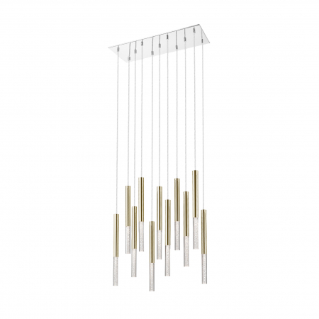 Promotii - Lustra aurie ONE cu 11 pendule cilindrice cu iluminare LED, inaltime reglabila, 003064-009126 - Zumaline