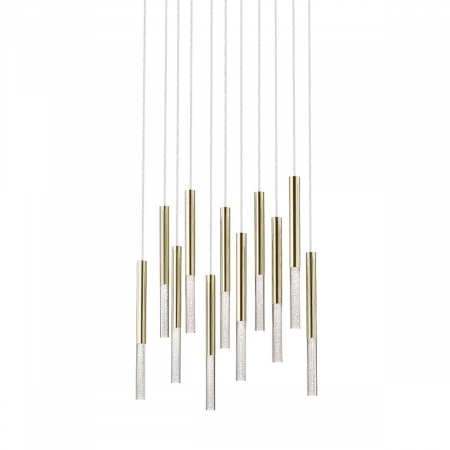 Lustra aurie ONE cu 11 pendule cilindrice cu iluminare LED, inaltime reglabila, 003064-009126 - Zumaline [1]