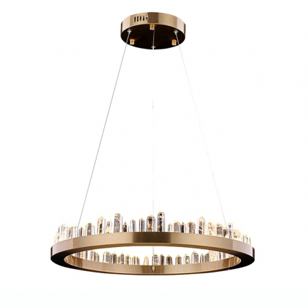 Lustre - Lustra aurie rotunda design lux Anubis cu cristale sticla, 60x60 cm, MSE010100125 - King