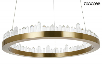 Lustra aurie rotunda design lux Anubis cu cristale sticla, 60x60 cm, MSE010100125 - King [1]