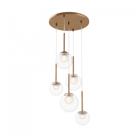 Lustre - Lustra Basic Form MOD521PL-05G, 5xG9, aurie+transparenta, IP20, Maytoni