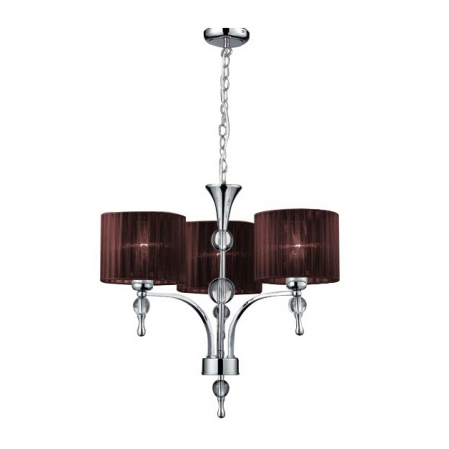 Lustre - Lustra/candelabru cu suport metalic crom Louna 3/5/7 brate, abajur textil diverse culori, design modern, AZ 2900 - Azzardo
