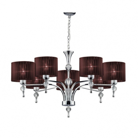 Lustra/candelabru cu suport metalic crom Louna 3/5/7 brate, abajur textil diverse culori, design modern, AZ 1006 - Azzardo [10]
