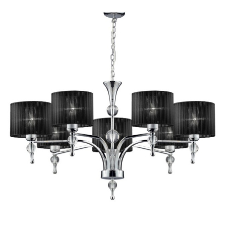 Lustra/candelabru cu suport metalic crom Louna 3/5/7 brate, abajur textil diverse culori, design modern, AZ 1006 - Azzardo [8]