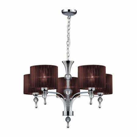 Lustra/candelabru cu suport metalic crom Louna 3/5/7 brate, abajur textil diverse culori, design modern, AZ 1006 - Azzardo [6]