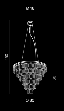 Lustra/candelabru de lux rotund cu cristale Yan XL, 60x80 cm, 12 becuri, AZ 2927 - Azzardo [1]