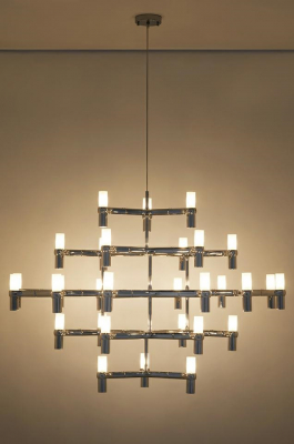 Lustra/candelabru design modern Oskar Grande, 30 de becuri, crom/auriu/negru, XCP9120-30.BLACK - King [14]