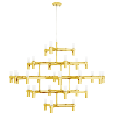 Lustra/candelabru design modern Oskar Grande, 30 de becuri, crom/auriu/negru, XCP9120-30.BLACK - King [17]