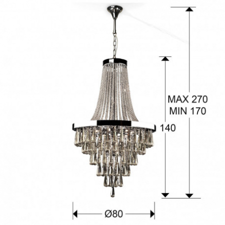 Lustra/candelabru inalt lux Reian cristale K9, inaltime reglabila, 810637 - Schuller [2]