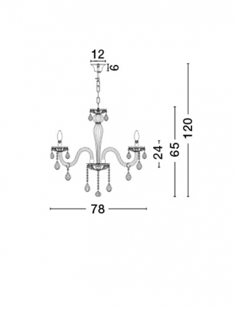 Lustra/candelabru lux crom cu cristale Bertra, cu 5/8 brate din metal cu sticla, 51231402 - Novaluce [6]