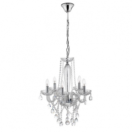 Lustre - Lustra/candelabru lux crom cu cristale Bertra, cu 5/8 brate din metal cu sticla, 51231402 - Novaluce