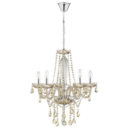 Lustre - Lustra/candelabru lux sampanie cu cristale Anasia, cu 5/8 brate din metal cu sticla, 71231401 - Novaluce