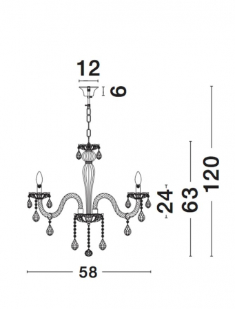 Lustra/candelabru lux sampanie cu cristale Anasia, cu 5/8 brate din metal cu sticla, 71231401 - Novaluce [2]