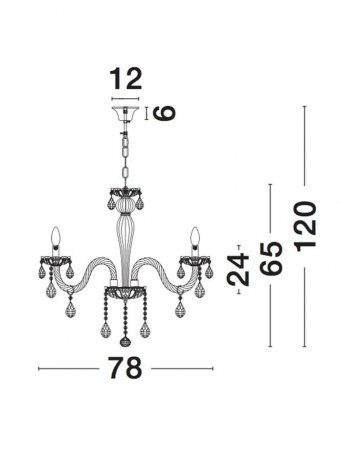 Lustra/candelabru lux sampanie cu cristale Anasia, cu 5/8 brate din metal cu sticla, 71231401 - Novaluce [6]