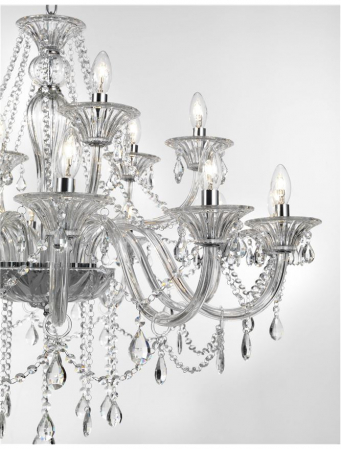 Lustra/candelabru lux sticla transparenta cu cristale Kasi, cu 3/5/8/18 brate, 8061205 - Novaluce [2]