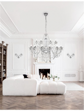 Lustra/candelabru lux sticla transparenta cu cristale Kasi, cu 3/5/8/18 brate, 8061205 - Novaluce [1]